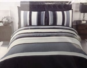 Duvet Cover Set Grey Stripes