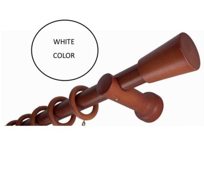 Wooden Curtain Rod -  WHITE