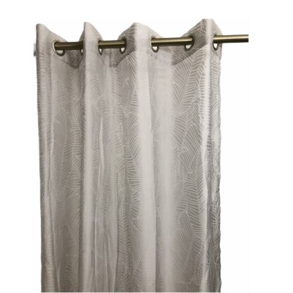 CURTAIN - SHEER GREY LEAVES “Tania”