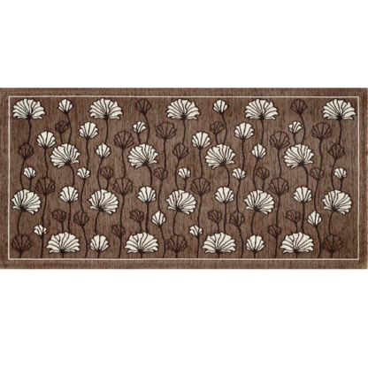 RUG brown flowers  58x115cm
