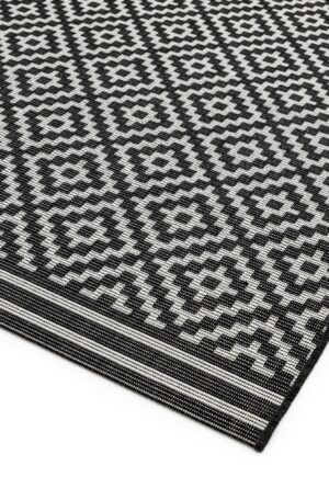 CARPET white/black design 66x240cm OUTDOOR