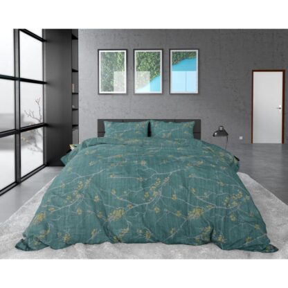 DUVET COVER SATIN GREEN LEAVES - Image 2
