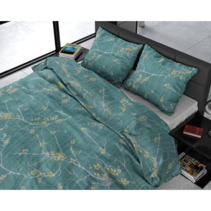 DUVET COVER SATIN GREEN LEAVES - Image 3