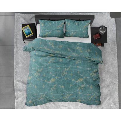 DUVET COVER SATIN GREEN LEAVES - Image 4