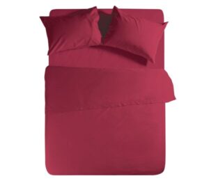 BED SHEETS - BURGUNDY COLOR 100% COTTON