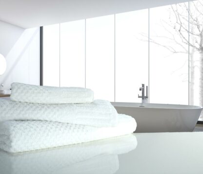 WHITE WAFFLE TOWELS 450gsm