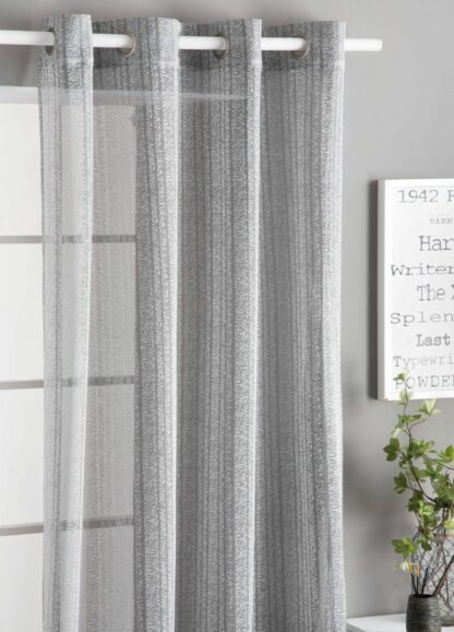 CURTAIN SHEER - dark grey stripe “Lali” - Image 2