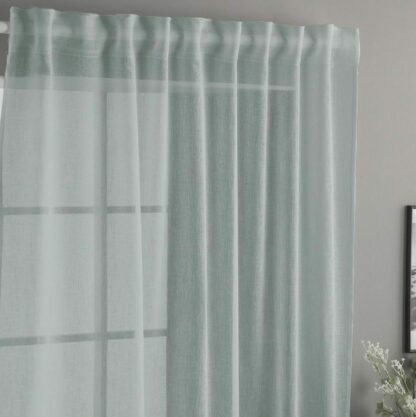 CURTAIN SHEER - plain aqua “Sandra”