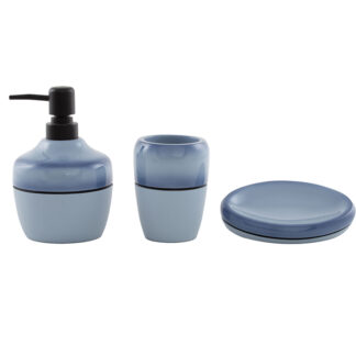 BATH ACCESSORIES  "BLUE GLASS"