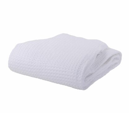 PIQUET BLANKET/THROW - WHITE