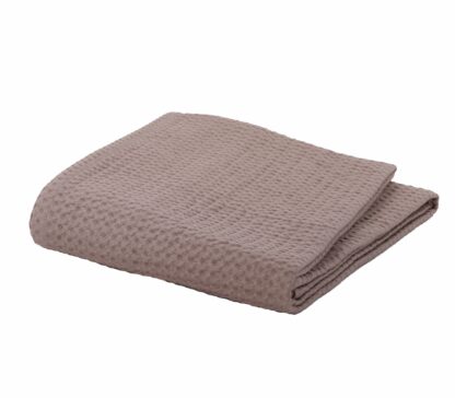PIQUET BLANKET/THROW - NATURAL BROWN