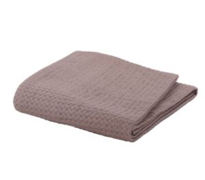 PIQUET BLANKET/THROW - NATURAL BROWN  100%cotton