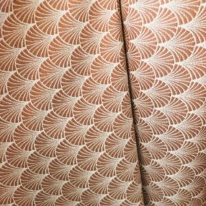 FABRIC - SHELL DESIGN RUST ORANGE