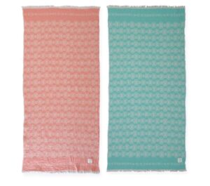 BEACH TOWEL north AQUA/PEACH