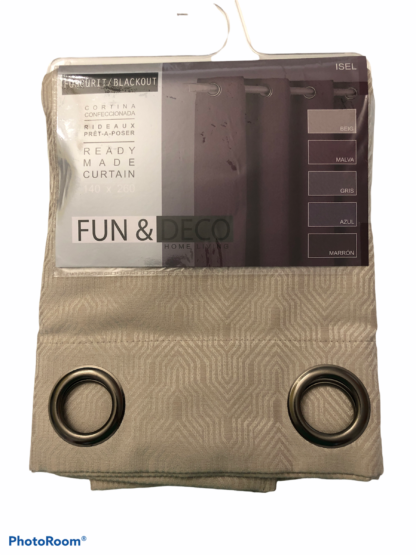 CURTAIN - 100% blackout - BEIGE selfdesign