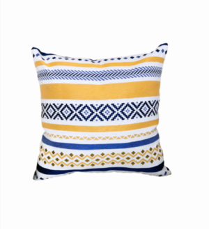 OUTDOOR - CUSHION YELLOW BLUE STRIPE DESIGN 40x40cm