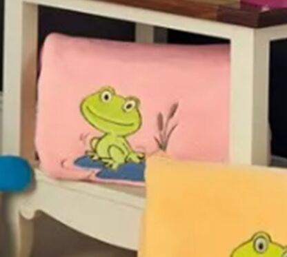 BABY BLANKET salmon pink FROG 80x110cm - Image 2