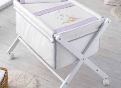 BABY COT SHEET SET purple doll