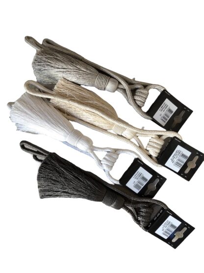 TIE-BACKS "SINGLE" - CHARCOAL/ GREY/ CREAM/ WHITE