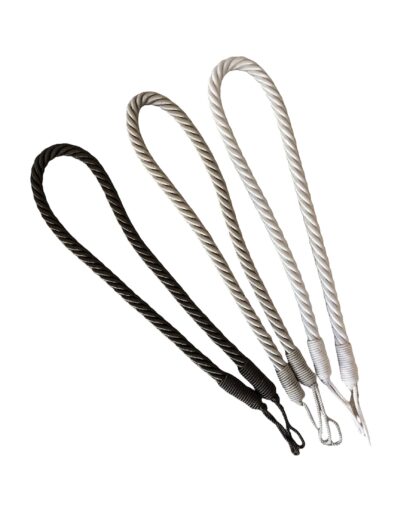 ROPE TIE-BACKS "COULEUR" - CHARCOAL/SILVER/WHITE