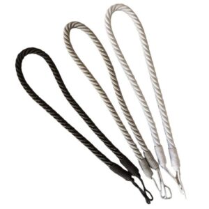 ROPE TIE-BACKS "COULEUR" - CHARCOAL/SILVER/WHITE