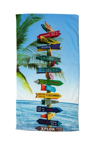 BEACH TOWEL 100x180cm poly velour - CROSSROAD