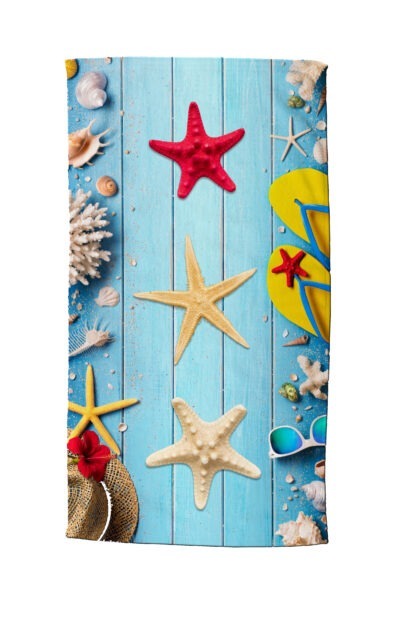 BEACH TOWEL 100 x 180 cm poly velour - FLIP FLOPS
