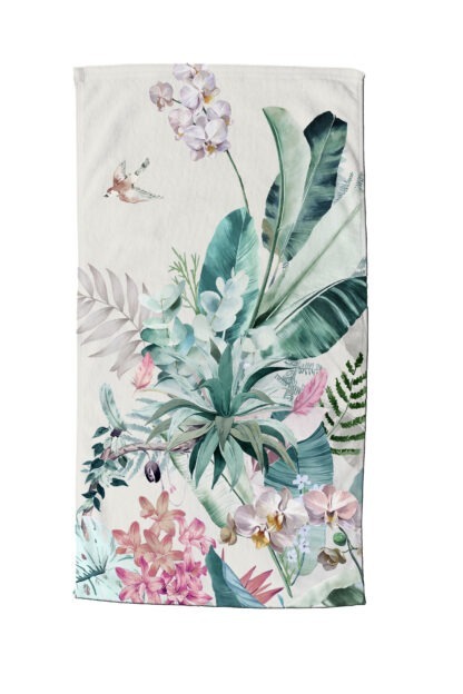 BEACH TOWEL 100x180cm poly velour - ORCHID