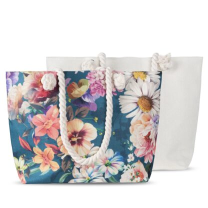 BEACH BAG - 43x60cm  DARK FLOWERS