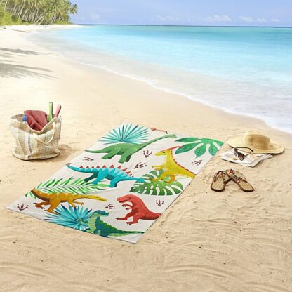 BEACH TOWEL 75x150 cm poly velour - DINOSAURS - Image 2