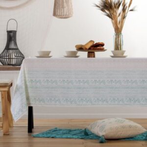 TABLE CLOTH "Greyson" AQUA - different sizes