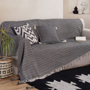 SOFA THROW - BLACK "ZACKREN" - different sizes