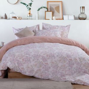 DUVET SET "FREZIA salmon" (duvet cover + pillow case) 100%cotton