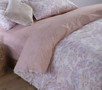 BEDSHEET SET "Frezia SALMON" (flat,fitted sheet + pillow case) - Image 2