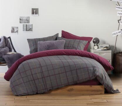 FLANNEL BEDSHEET SET "GEREMI" (flat,fitted sheet + pillow case)