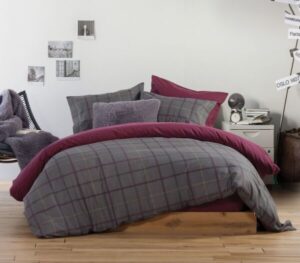 FLANNEL BEDSHEET SET "GEREMI" (flat,fitted sheet + pillow case) 100%cotton