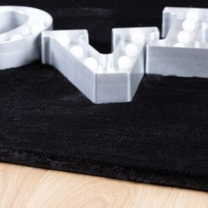 CARPET fluffy skin BLACK  60x110cm