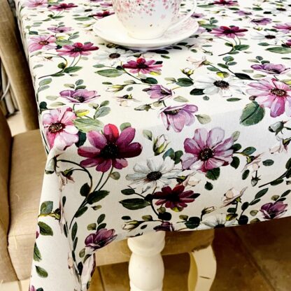 TABLE CLOTH - purple flowers 140x240