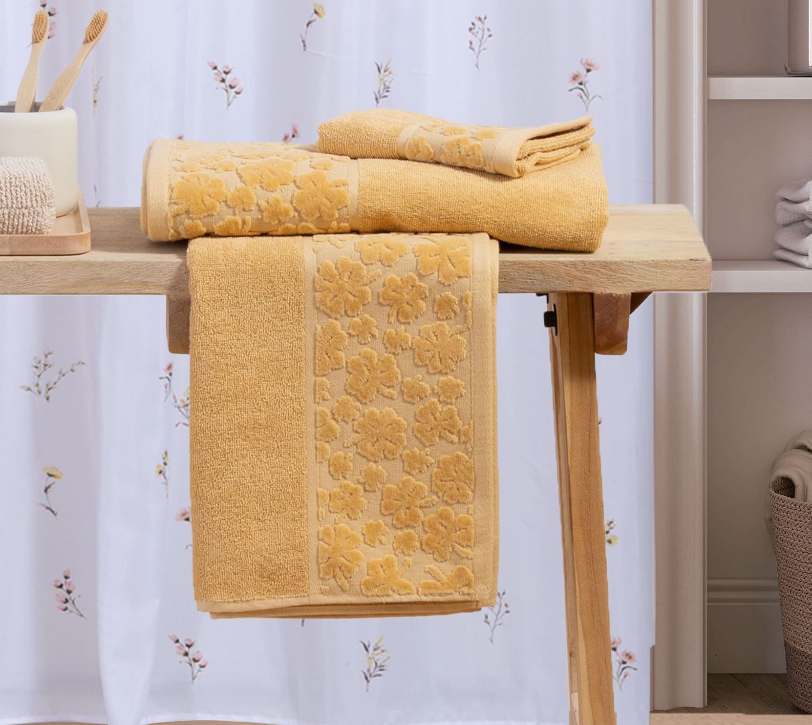 Yellow towel sets outlet