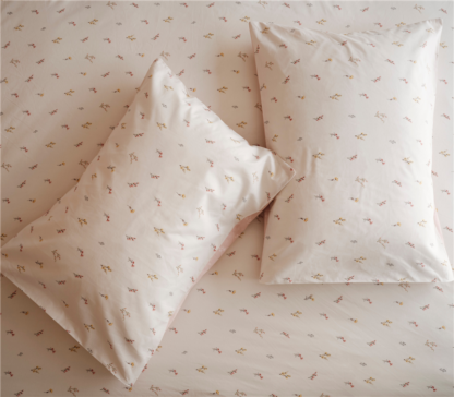 BEDSHEET SET "SIERRA flowers" (flat,fitted sheet + pillow case)
