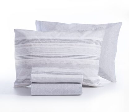 BEDSHEET SET "CANFIELD GREY" (flat,fitted sheet + pillow case) - Image 2