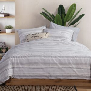 BEDSHEET SET "CANFIELD GREY" (flat,fitted sheet + pillow case) 100%cotton