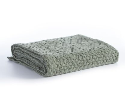 PIQUET BLANKET/THROW - GREEN  240x230cm - Image 3