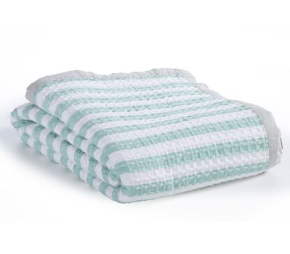 CHILDREN BLANKET/THROW  STRIPE  - GREY/PINK/BLUE 160x240 - Image 2
