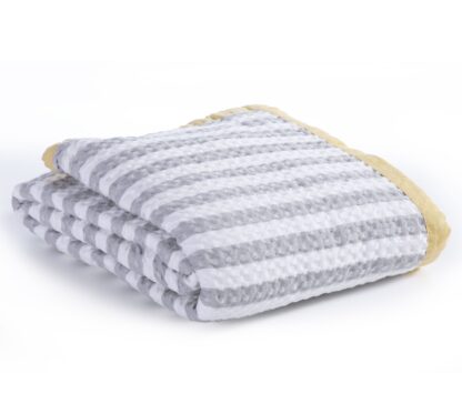 CHILDREN BLANKET/THROW  STRIPE  - GREY/PINK/BLUE 160x240 - Image 4