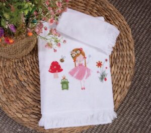 CHILDREN TOWEL SET "FAIRY" WHITE 2PCS