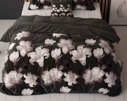 QUILT COVER - FLOWERS BLACK 200x200/220cm - Image 2
