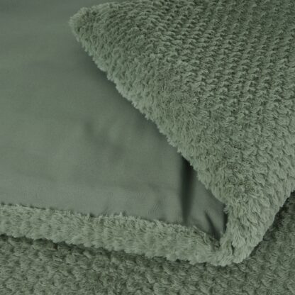 FLEECE QUILT COVER TEDDY FUR - GREEN 200x200/220cm - Image 4