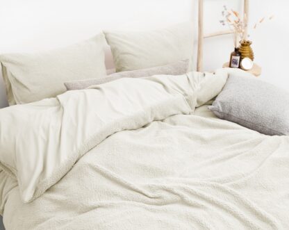 FLEECE QUILT COVER TEDDY - BEIGE 240x200/220cm - Image 5