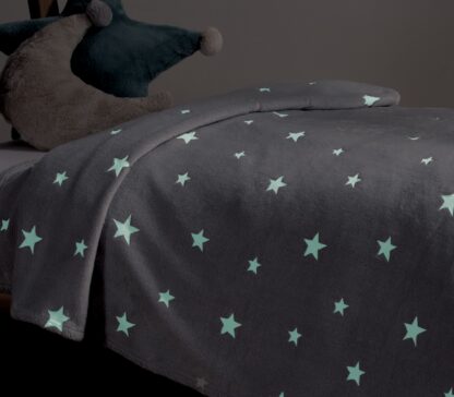 BLANKET - GLOWING STARS  pink/blue SINGLE BED 160x220 - Image 4